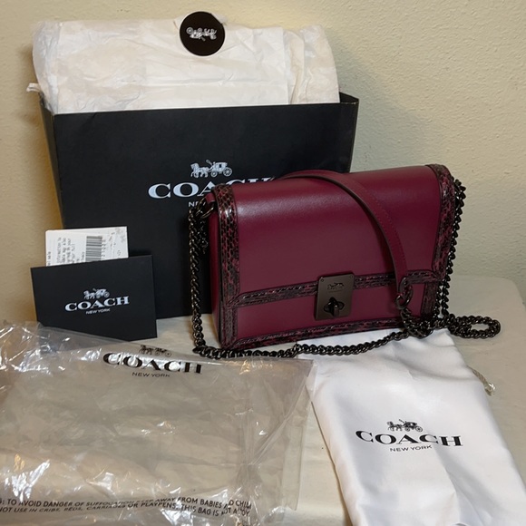 Coach Hutton Shoulder Bag with Snakeskin Detail - Picture 2 of 4